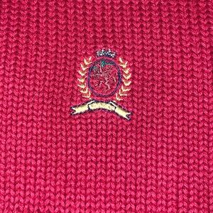 Tommy Hilfiger Red Crewneck Sweater with Crest